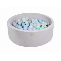 Piscina uscata cu 200 de bile MeowBaby 90x30 cm Gri deschis
