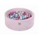 Piscina uscata cu 200 de bile (Mint, Baby blue, roz deschis, roz pastel) MeowBaby, 90x30 cm, Catifea Pastel Pink