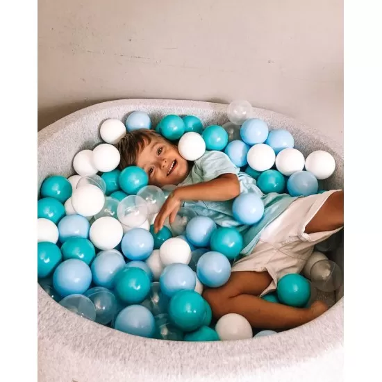 Piscina uscata cu 200 de bile (Turcoaz, Babyblue, Transparent, Alb) MeowBaby 90x30 cm Gri deschis Piscina uscata cu 200 de bile (Turcoaz, Babyblue, Transparent, Alb) MeowBaby 90x30 cm Gri deschis