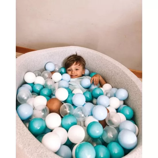 Piscina uscata cu 200 de bile (Turcoaz, Babyblue, Transparent, Alb) MeowBaby 90x30 cm Gri deschis Piscina uscata cu 200 de bile (Turcoaz, Babyblue, Transparent, Alb) MeowBaby 90x30 cm Gri deschis