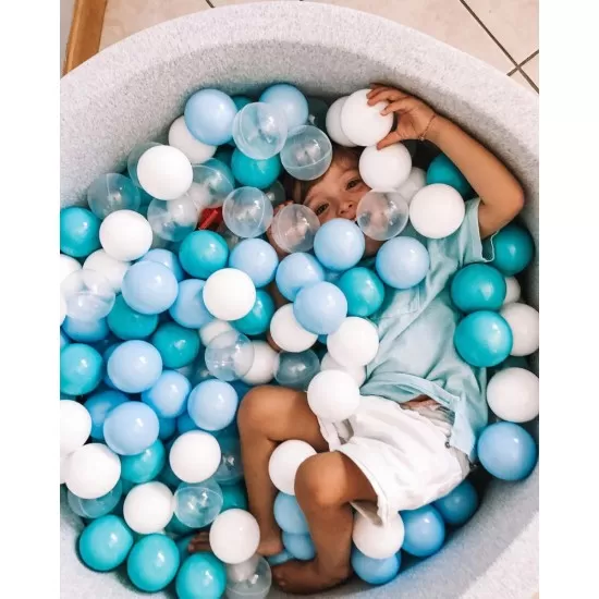 Piscina uscata cu 200 de bile (Turcoaz, Babyblue, Transparent, Alb) MeowBaby 90x30 cm Gri deschis Piscina uscata cu 200 de bile (Turcoaz, Babyblue, Transparent, Alb) MeowBaby 90x30 cm Gri deschis