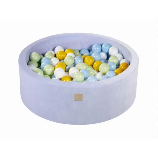 Piscina uscata cu 200 de bile (Verde deschis, baby blue, alb, galben) MeowBaby 90x30 cm Catifea Baby Blue Piscina uscata cu 200 de bile (Verde deschis, baby blue, alb, galben) MeowBaby 90x30 cm Catifea Baby Blue