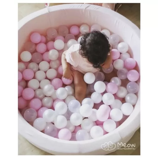 Piscina uscata cu 250 de bile (Alb perlat, Transparent, Roz Pastel) MeowBaby Amour 90x40 cm roz deschis Piscina uscata cu 250 de bile (Alb perlat, Transparent, Roz Pastel) MeowBaby Amour 90x40 cm roz deschis