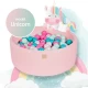 Piscina uscata cu 250 de bile (Alb perlat, Turcoaz, Roz pastel, Mint) MeowBaby, Unicorn, Roz deschis