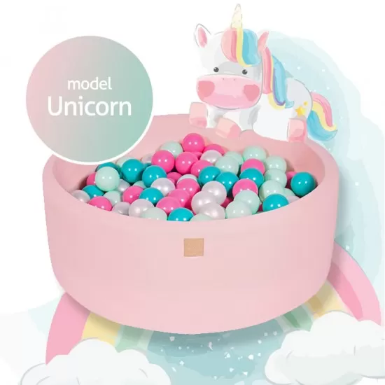 Piscina uscata cu 250 de bile (Alb perlat, Turcoaz, Roz pastel, Mint) MeowBaby Unicorn 90x40 cm Roz deschis Piscina uscata cu 250 de bile (Alb perlat, Turcoaz, Roz pastel, Mint) MeowBaby Unicorn 90x40 cm Roz deschis