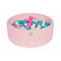 Piscina uscata cu 250 de bile (Alb perlat, Turcoaz, Roz pastel, Mint) MeowBaby Unicorn 90x40 cm Roz deschis