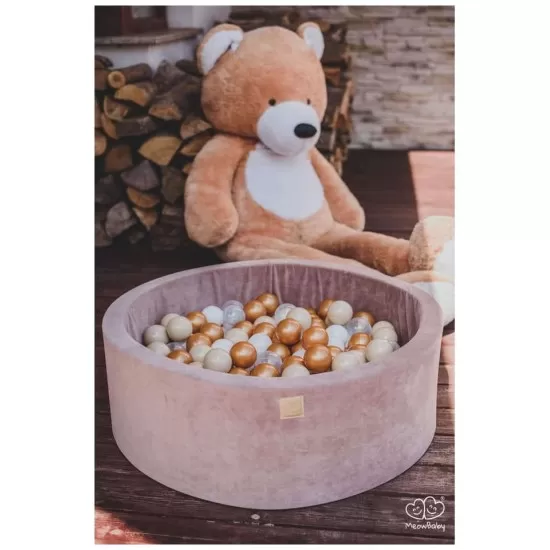 Piscina uscata cu 250 de bile (Auriu, Alb, Transparent, Bej ) MeowBaby Teddy Bear 90x40 cm Catifea Bej Piscina uscata cu 250 de bile (Auriu, Alb, Transparent, Bej ) MeowBaby Teddy Bear 90x40 cm Catifea Bej