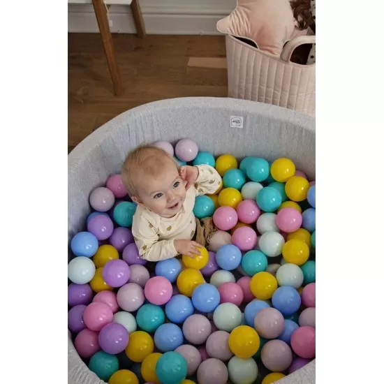 Piscina uscata cu 250 de bile (Babyblue, Mint, Pastel roz, Lila) MeowBaby Rainbow 90x30 cm Gri deschis Piscina uscata cu 250 de bile (Babyblue, Mint, Pastel roz, Lila) MeowBaby Rainbow 90x30 cm Gri deschis