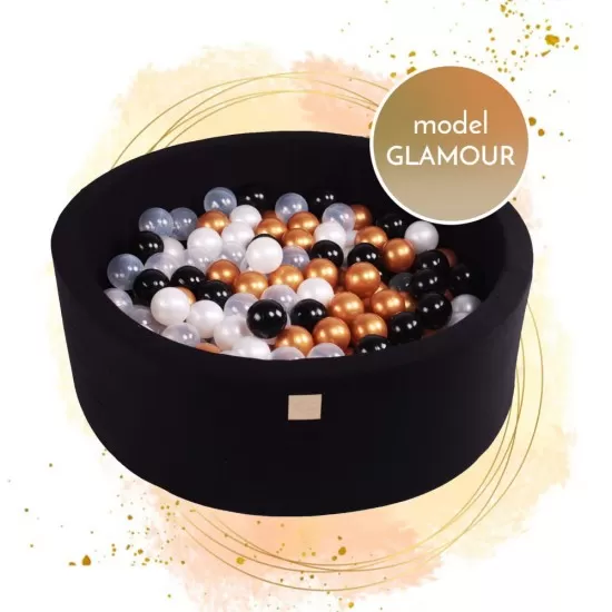 Piscina uscata cu 250 de bile (Negru, Alb perlat, Auriu, Transparent) MeowBaby, Glamour, 90x30 cm, Negru Piscina uscata cu 250 de bile (Negru, Alb perlat, Auriu, Transparent) MeowBaby, Glamour, 90x30 cm, Negru