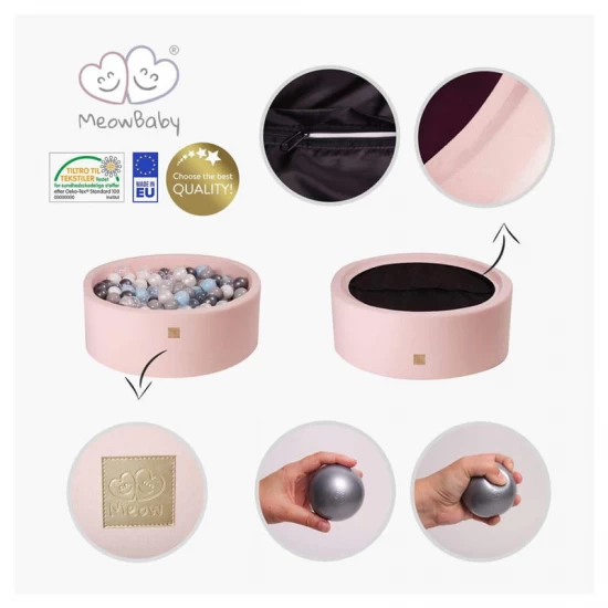 Piscina uscata cu 250 de bile (Pastel Roz si Galben, verde deschis) MeowBaby, Spring, Catifea Ecru Piscina uscata cu 250 de bile (Pastel Roz si Galben, verde deschis) MeowBaby, Spring, Catifea Ecru