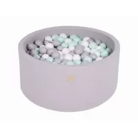 Piscina uscata cu 300 de bile (Alb, Gri, Mint) MeowBaby 90x40 cm Gri Deschis