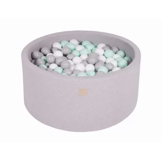 Piscina uscata cu 300 de bile (Alb, Gri, Mint) MeowBaby 90x40 cm Gri Deschis Piscina uscata cu 300 de bile (Alb, Gri, Mint) MeowBaby 90x40 cm Gri Deschis