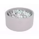 Piscina uscata cu 300 de bile (Alb, Gri, Mint) MeowBaby 90x40 cm Gri Deschis Piscina uscata cu 300 de bile (Alb, Gri, Mint) MeowBaby 90x40 cm Gri Deschis