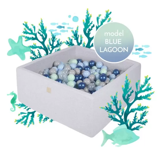 Piscina uscata cu 300 de bile (babyblue, mint, blue perlat, transparent) MeowBaby Blue Lagoon 90x90x40 cm Gri Piscina uscata cu 300 de bile (babyblue, mint, blue perlat, transparent) MeowBaby Blue Lagoon 90x90x40 cm Gri