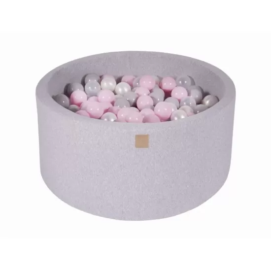Piscina uscata cu 300 de bile (Roz pastel, Alb perlat, Transparent, Gri) MeowBaby, 90x40 cm, Gri Deschis Piscina uscata cu 300 de bile (Roz pastel, Alb perlat, Transparent, Gri) MeowBaby, 90x40 cm, Gri Deschis