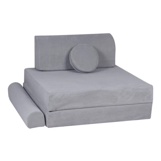 Canapea modulara pentru copii Premium Velur reiat corduroy spuma Gri Canapea modulara pentru copii Premium Velur reiat corduroy spuma Gri