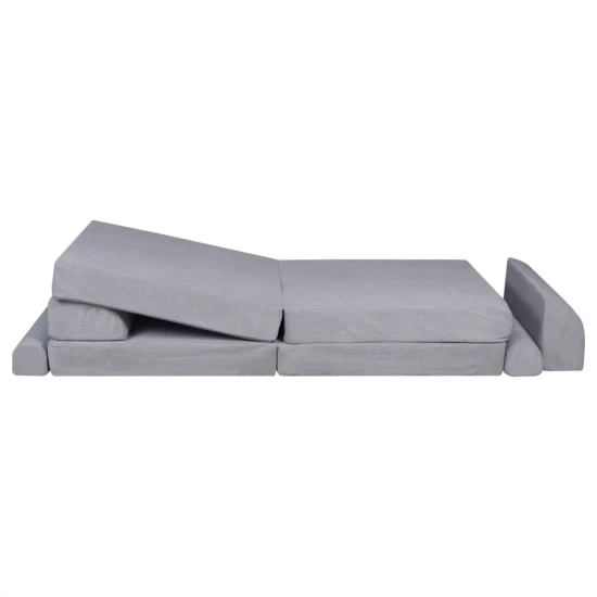 Canapea modulara pentru copii Premium Velur reiat corduroy spuma Gri Canapea modulara pentru copii Premium Velur reiat corduroy spuma Gri