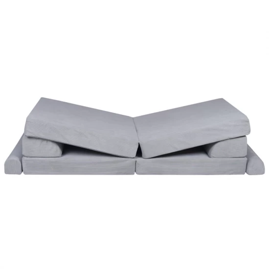Canapea modulara pentru copii Premium Velur reiat corduroy spuma Gri Canapea modulara pentru copii Premium Velur reiat corduroy spuma Gri