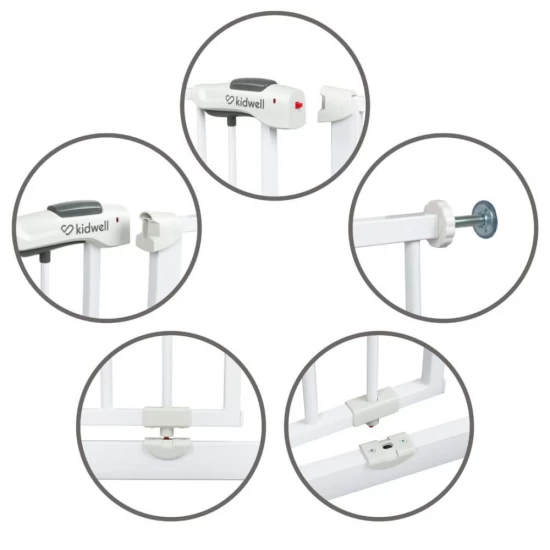 Poarta de siguranta pentru copii Kidwell Guarda 74-105 cm Alb