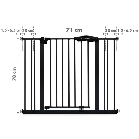 Poarta de siguranta pentru copii Kidwell Guarda 74-105 cm Negru