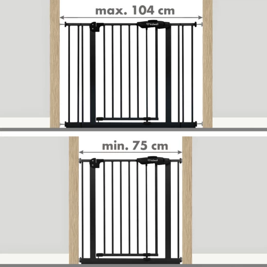 Poarta de siguranta pentru copii Kidwell Guarda 74-105 cm Negru