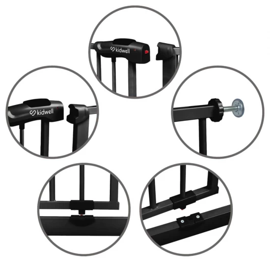 Poarta de siguranta pentru copii Kidwell Guarda 74-105 cm Negru