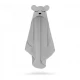 Prosop din fibra de bambus cu gluga pentru bebelusi si copii, Teddy Grey, marimea S, 85x90cm