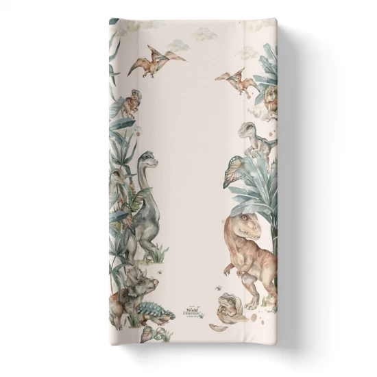 Saltea de infasat cu spate intarit si margini de protectie 50x80 cm, Dinozauri Saltea de infasat cu spate intarit si margini de protectie 50x80 cm, Dinozauri