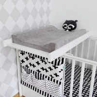 Saltea pentru masa de infasat bebe, husa detasabila bumbac, Woodies, 72 x 47 cm