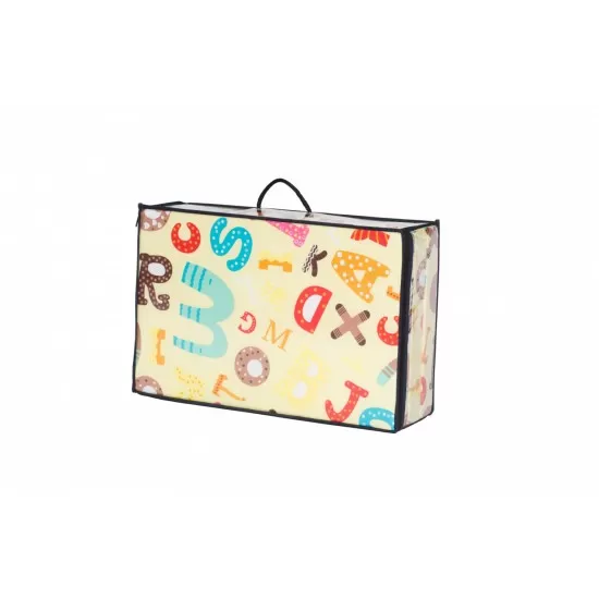 Saltea pliabila din spuma, cu husa detasabila din bumbac imprimat si geanta de transport 120 x 60 x 6 cm