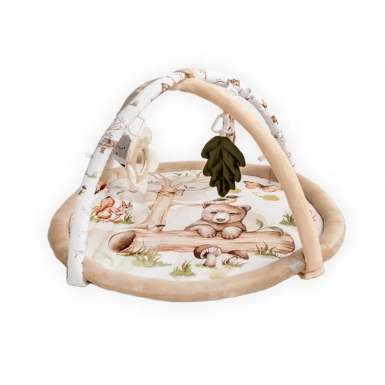 Salteluta cu arcada interactiva pentru copii si bebelusi, activitati cu jucarii senzoriale Happy Bear Salteluta cu arcada interactiva pentru copii si bebelusi, activitati cu jucarii senzoriale Happy Bear