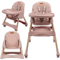 Scaun de masa 2 in 1 pentru bebelusi Kidwell Karimi Roz