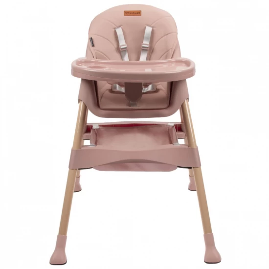 Scaun de masa 2 in 1 pentru bebelusi Kidwell Karimi Roz