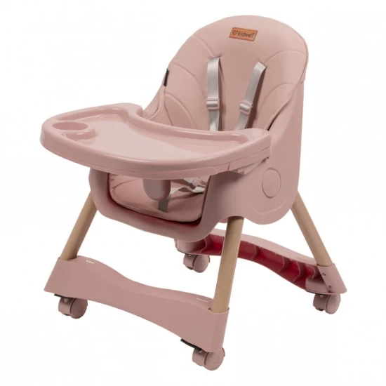 Scaun de masa 2 in 1 pentru bebelusi Kidwell Karimi Roz
