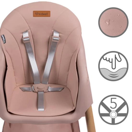Scaun de masa 2 in 1 pentru bebelusi Kidwell Karimi Roz