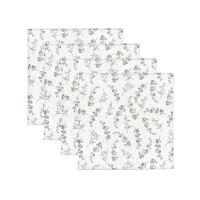 Set 4 museline din bumbac si bambus, scutec multifunctional Eucaliptus, 30 x 30 cm