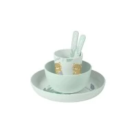 Set complet de masa, 5 piese, cu ventuza, Jungle Cheetahs, Mint