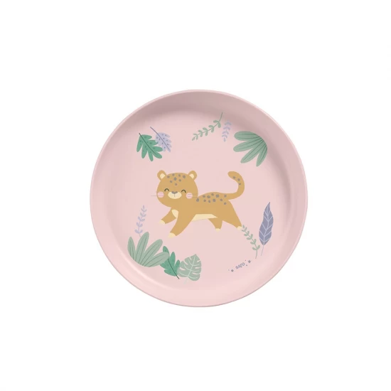 Set complet de masa, 5 piese, cu ventuza, Jungle Cheetahs, Rose Set complet de masa, 5 piese, cu ventuza, Jungle Cheetahs, Rose