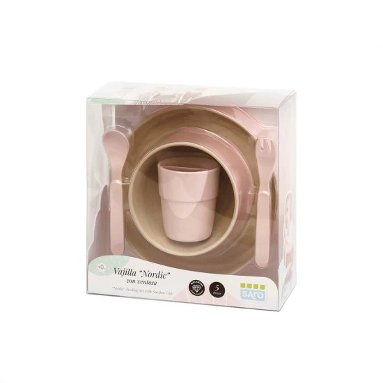 Set complet de masa, 5 piese, cu ventuza, Nordic Rose Set complet de masa, 5 piese, cu ventuza, Nordic Rose