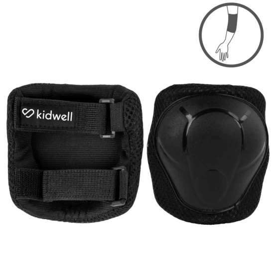 Set de protectie Kidwell Trix, genunchiere, cotiere si palme, marime M, 25-50 kg, Black