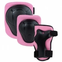 Set de protectie Kidwell Trix, genunchiere, cotiere si palme, marime S, 25-50 kg, Pink