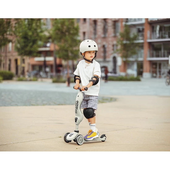 Set de protectie Scoot and Ride, genunchiere si cotiere, marime XXS, Black Ash