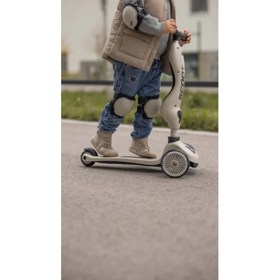 Set de protectie Scoot and Ride, genunchiere si cotiere, marime XXS, Black Ash