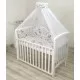 Set lenjerie din bumbac cu protectie laterala pentru pat bebe 120 x 60 cm, Safari Bej, Amy