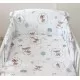 Set lenjerie din bumbac cu protectie laterala pentru pat bebe 120 x 60 cm, Caprioara mica, Amy