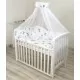 Set lenjerie din bumbac cu protectie laterala pentru pat bebe 120 x 60 cm, Caprioara mica, Amy