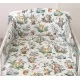 Set lenjerie din bumbac cu protectie laterala pentru pat bebe 120 x 60 cm, Animalute de padure, Amy