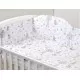 Set lenjerie din bumbac cu protectie laterala pentru pat bebe 120 x 60 cm, Circ Blue, Amy
