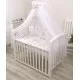 Set lenjerie din bumbac cu protectie laterala pentru pat bebe 120 x 60 cm, Circ Blue, Amy
