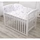 Set lenjerie din bumbac cu protectie laterala pentru pat bebe 120 x 60 cm, Circ Roz